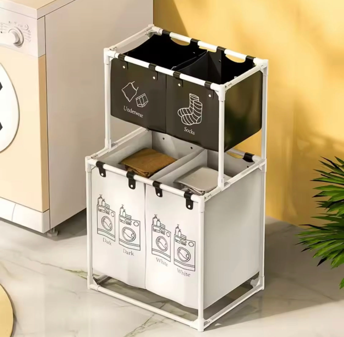 Multi Layer Large Capacity Clothes Hamper, Dirty Clothes Hamper of Clothes with Shelf, Rust Proof Balcony Laundry Storage Baskets Multi Layer Large Capacity Clothes Hamper, Dirty Clothes Hamper of Clothes with Shelf, Rust Proof Balcony Laundry Storage Baskets
